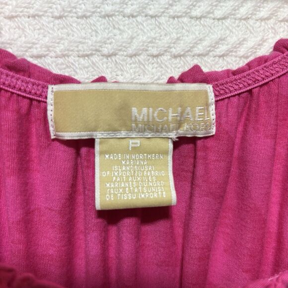 Michael Kors Mini Dress Sz P(S/M) Pink Peasant Milkmaid Babydoll Festival Y2K - Picture 7 of 8